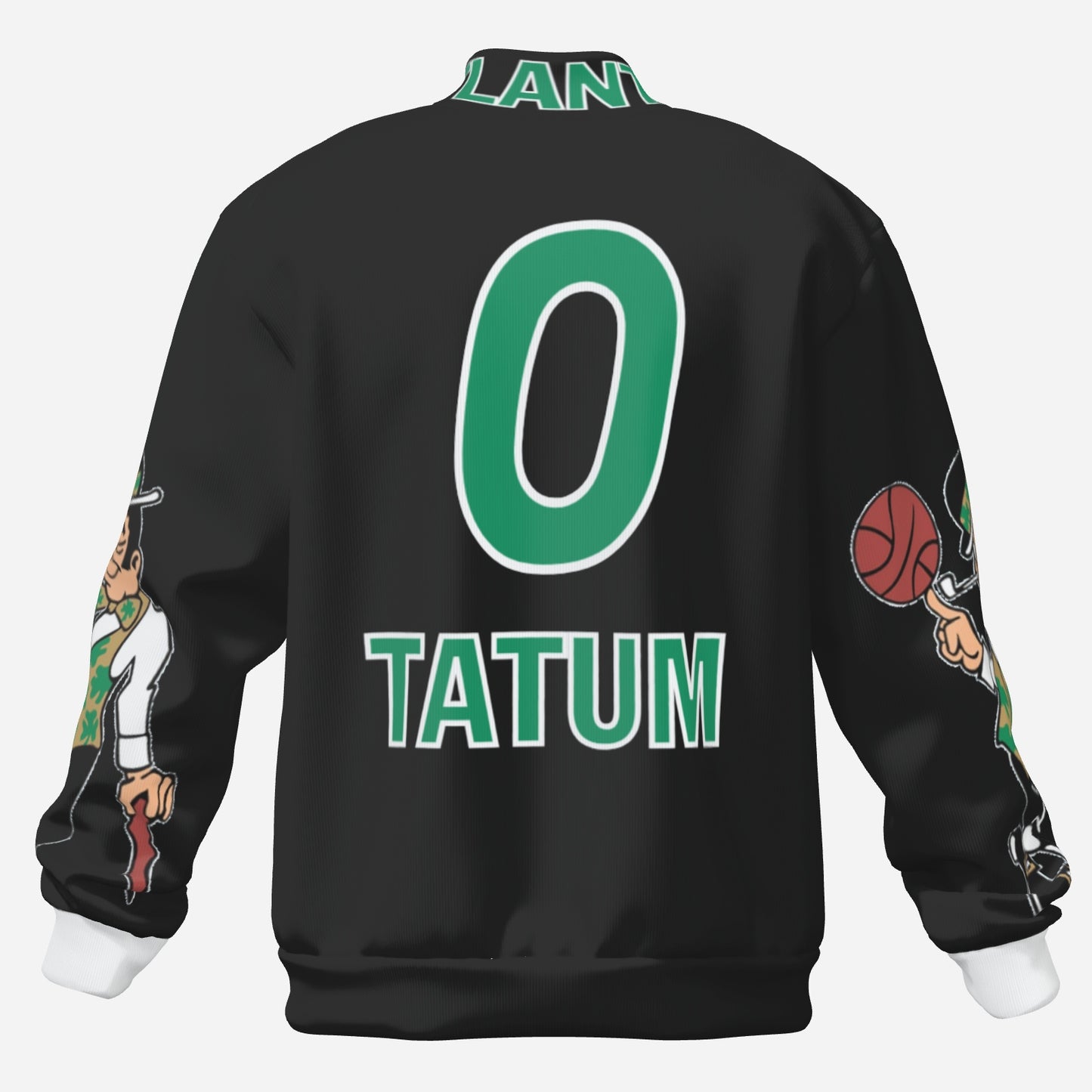 Custom Boston Celtics Jayson Tatum Men's Padded Double Layer Baseball Jersey Jacket