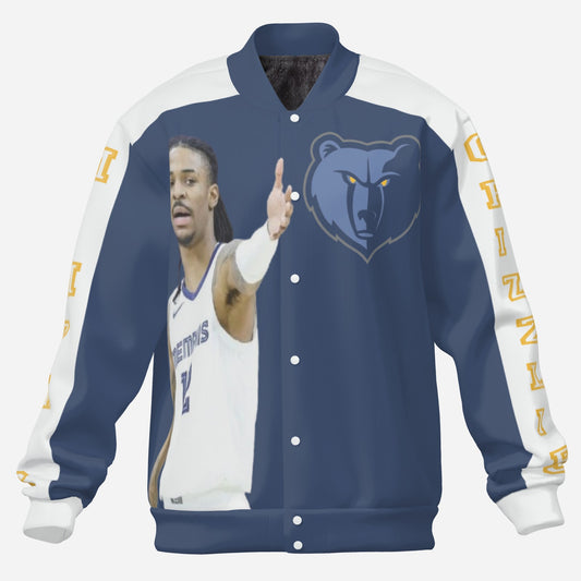 Men's Memphis Grizzlies Padded Double Layer Baseball Jersey Jacket (Navy Blue)