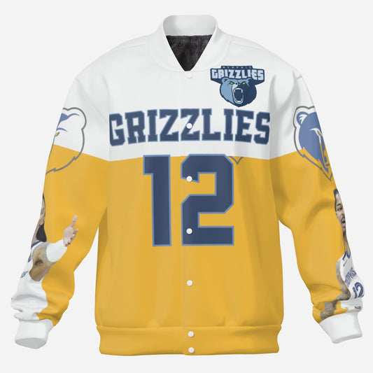 Men's Memphis Grizzlies Padded Double Layer Baseball Jersey Jacket (Yellow)